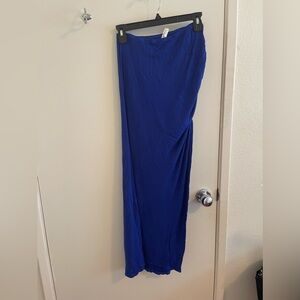 Maxi skirt Women’s Small Cobalt Navy Blue one Side ruched